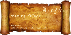 Metzing Ábel névjegykártya