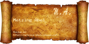 Metzing Ábel névjegykártya