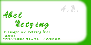 abel metzing business card